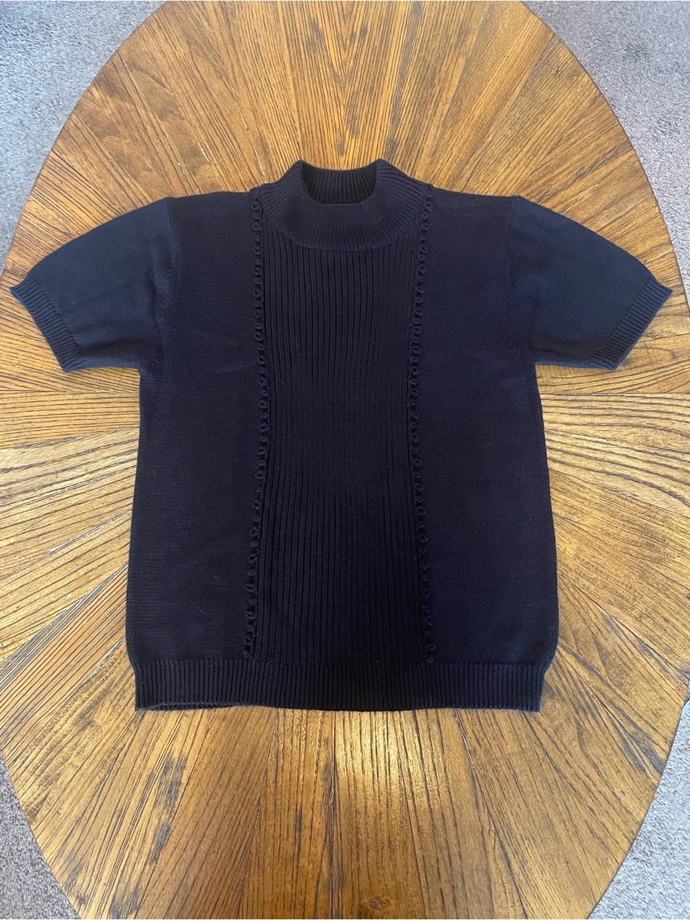 Vintage Jaclyn Smith Black Short-Sleeve Mock Neck Sweater